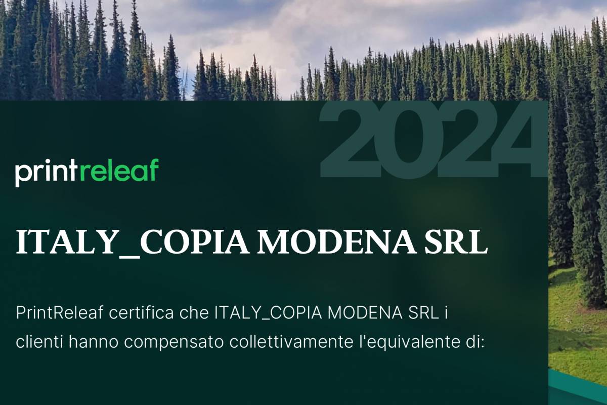 PrintReleaf certifica Copia Modena